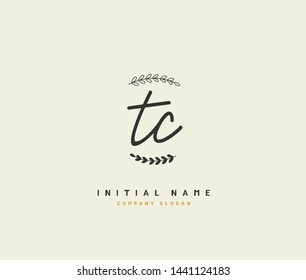 T C TC Beauty vector initial logo, handwriting logo of initial signature, wedding, fashion, jewerly, boutique, floral and botanical with creative template for any company or business.