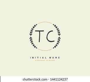 T C TC Beauty vector initial logo, handwriting logo of initial signature, wedding, fashion, jewerly, boutique, floral and botanical with creative template for any company or business.