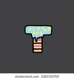 t from cake vector alphabet and number