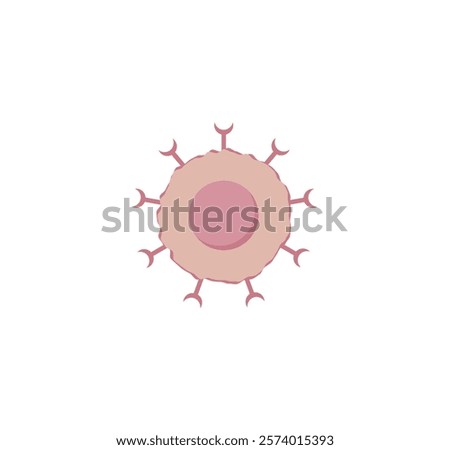 T Cell, T cell icon, helper and cytotoxic T cell, CD Antigen Types., CD4 And CD8. T cell isolated on white background. Immune system. Vector Illustration.