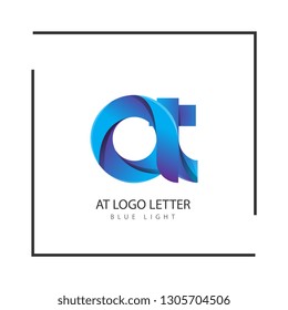 at a t circle lowercase design of alphabet letter combination with infinity suitable as a logo for a company or business - Vector