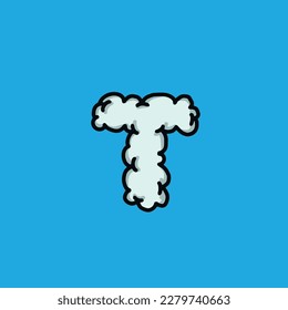 t from cloud vector sky smoke alphabet and number