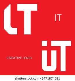it i t  colored rainbow creative colors alphabet letter logo icon