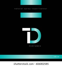 T & D Letter logo with Packaging design vector template