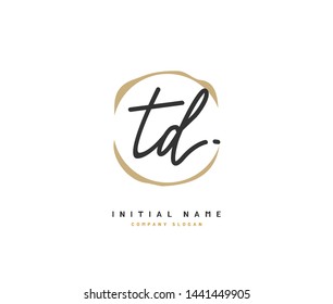 T D TD Beauty vector initial logo, handwriting logo of initial signature, wedding, fashion, jewerly, boutique, floral and botanical with creative template for any company or business.
