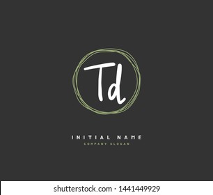 T D TD Beauty vector initial logo, handwriting logo of initial signature, wedding, fashion, jewerly, boutique, floral and botanical with creative template for any company or business.
