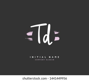 T D TD Beauty vector initial logo, handwriting logo of initial signature, wedding, fashion, jewerly, boutique, floral and botanical with creative template for any company or business.
