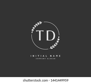 T D TD Beauty vector initial logo, handwriting logo of initial signature, wedding, fashion, jewerly, boutique, floral and botanical with creative template for any company or business.
