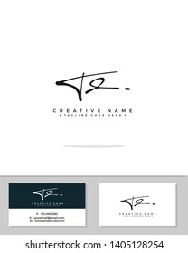 T D TD initial handwriting logo template vector.  signature logo concept