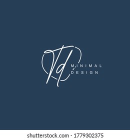 T D TD Initial handwriting or handwritten logo for identity. Logo with signature and hand drawn style.