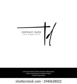 T D TD Initial letter handwriting and signature logo. Beauty vector initial logo .Fashion, boutique, floral and botanical