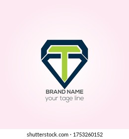 T Dimond Jewelry Vector Logo Design