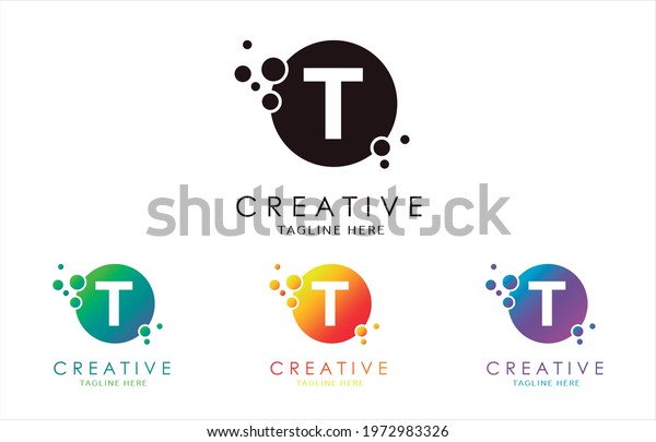 T Dots Letter Logo Set Beautiful Stock Vector Royalty Free Shutterstock