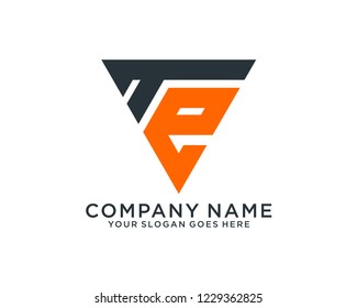 T E Initial logo template vector