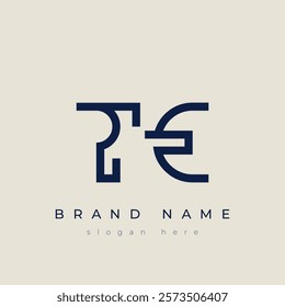 T and E logo design. TE abstract Letters Logo Monogram. This logo design is the process of creating a visual symbol that represents a brand, company, or individual.