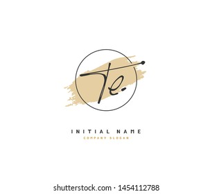 T E TE Beauty vector initial logo, handwriting logo of initial signature, wedding, fashion, jewerly, boutique, floral and botanical with creative template for any company or business.