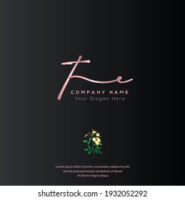 T E TE Initial letter handwriting and signature logo. Beauty vector initial logo .Fashion, boutique, floral and botanical