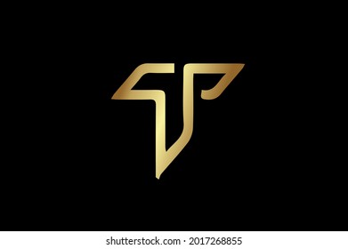 T elegantes Logo mit Initialen für Unternehmen - Vektorgrafik