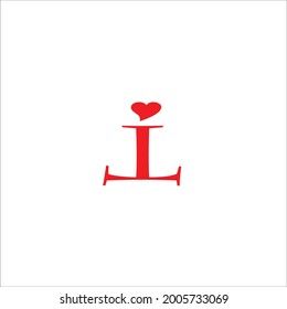 t end i love vector logo design letter
