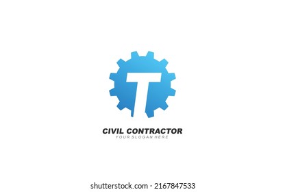 T Engineering logo design inspiration. Vector letter template design for brand.