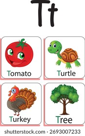 T Inglês flashcard aprendendo palavras comuns para crianças infantis vocabulário