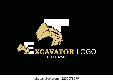 T Excavator Letter logo template for your branding.