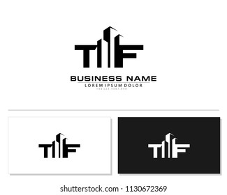 T F Initial building logo concept