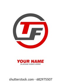 T F initial circle logo template vector 2