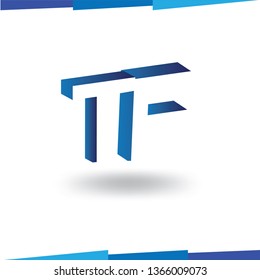 T F Initial Letter logo in negative space vector template