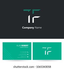T & F joint logo stroke letter design with business card template