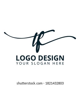 T F Letter Luxury Signature Type Logo Design Vector