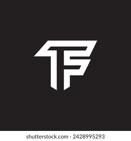 T and F logo design text icon.