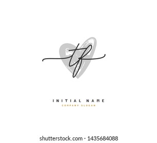 T F TF Beauty vector initial logo, handwriting logo of initial signature, wedding, fashion, jewerly, boutique, floral and botanical with creative template for any company or business.