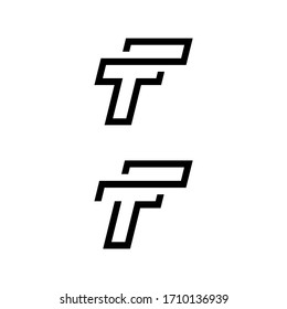 Letra de logotipo T F TF FT iniciales Diseño Resumen sencillo