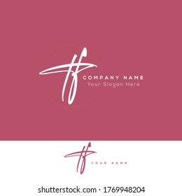 T F TF Initial letter handwriting and signature logo.	