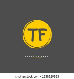 T F TF Initial logo template vector. Letter logo concept