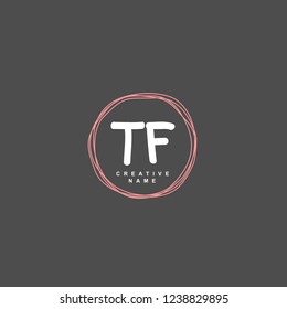 T F TF Initial logo template vector. Letter logo concept