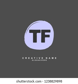 T F TF Initial logo template vector. Letter logo concept