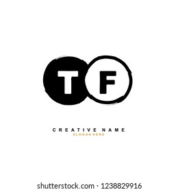 T F TF Initial logo template vector. Letter logo concept
