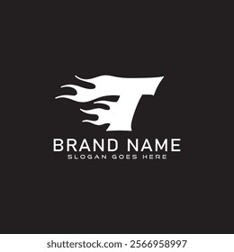 T Fire logo. T letter logo design. business and real estate monogram logo vector template. T