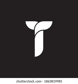 T flat and minimalist letter logo