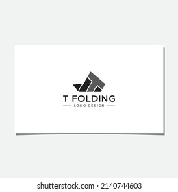 T FOLDING LOGO DESIGN VECTOR