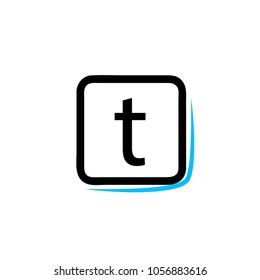 t font icon for button, twitt