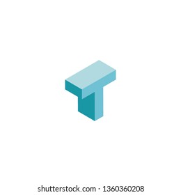 T Font logo. Modern design vector font for title, header, lettering. Corporate Vector abc technology typeface 