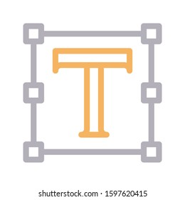 T font vector color line icon 