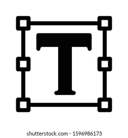 T font vector glyph flat icon 
