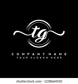 T G Initial handwriting logo vector