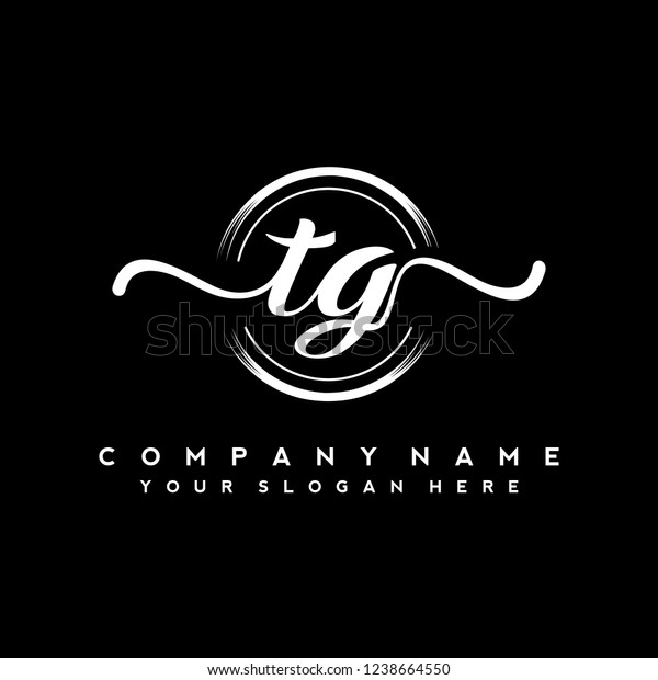 T G Initial Handwriting Logo Vector Stock Vector Royalty Free