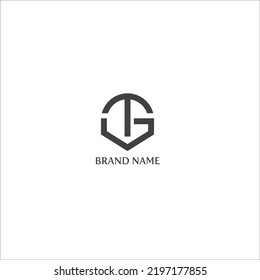 T and G shield like vector logo template