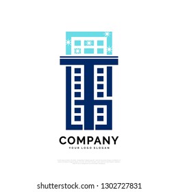 T G Technology - Logo template real estate, apartment, condo, house, rental, business. brand, branding, logotype, company, corporate, identity. Clean, modern and elegant style design - Vector